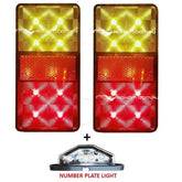 LED Boat Trailer Lights 80 x 150 with Number Plate Light - Roxom Boat trailer Parts